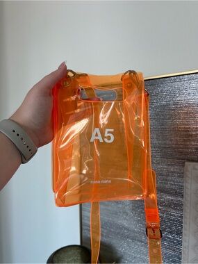 NaNa Orange Clear PVC A5 Crossbody Bag